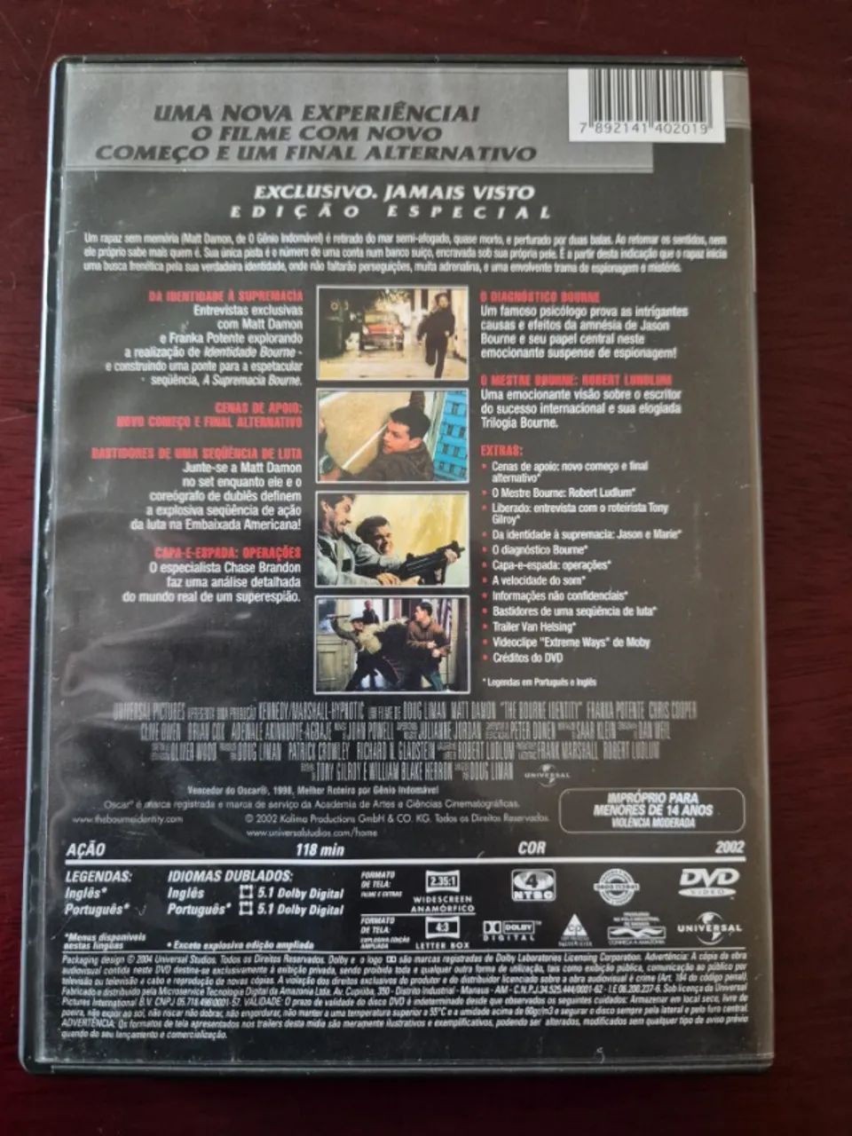 DVD A Identidade Bourne - Matt Damon (Original / Impecável) - Foto 3