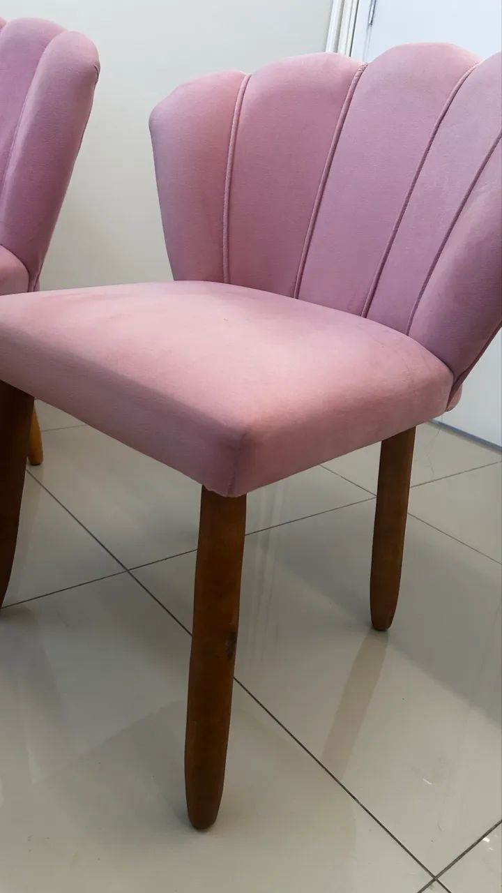 Kit com 2 Poltronas Decorativas - Estilo Concha Rosa