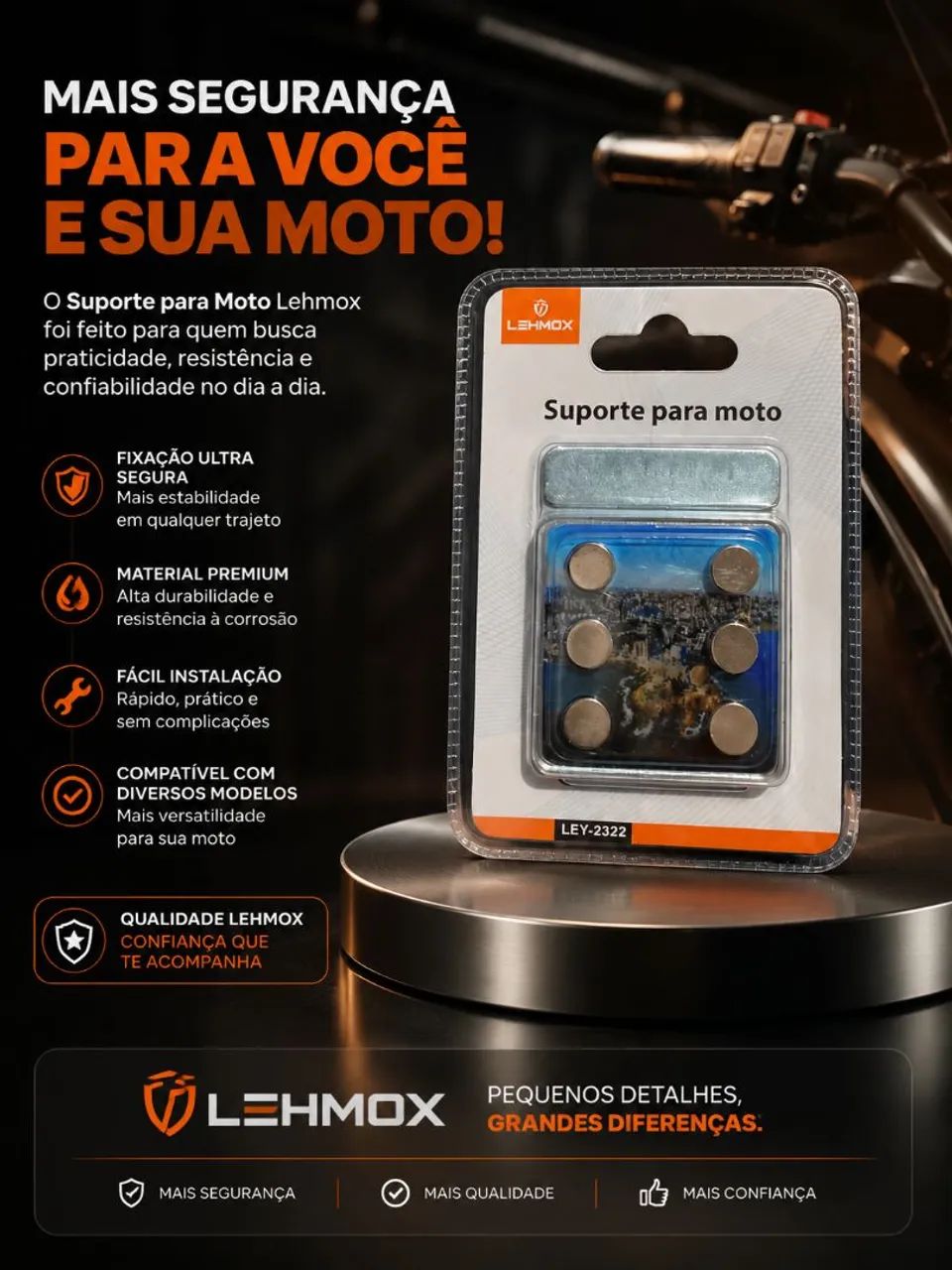 Suporte de ímã ? para moto ? - Foto 3