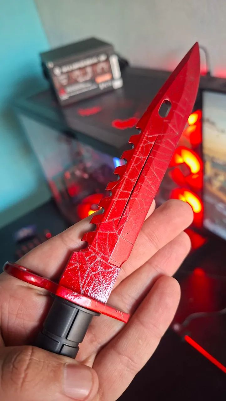Colecionável estilo CS2 - Bayoneta Teia Rubra