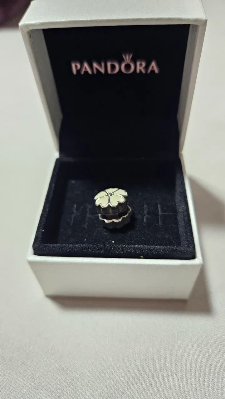 Charm original pandora clip rosa branca  - Foto 2