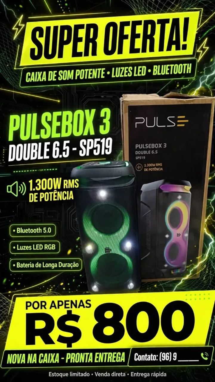 Vendo Caixa de Som da Pulsebox3 1300W