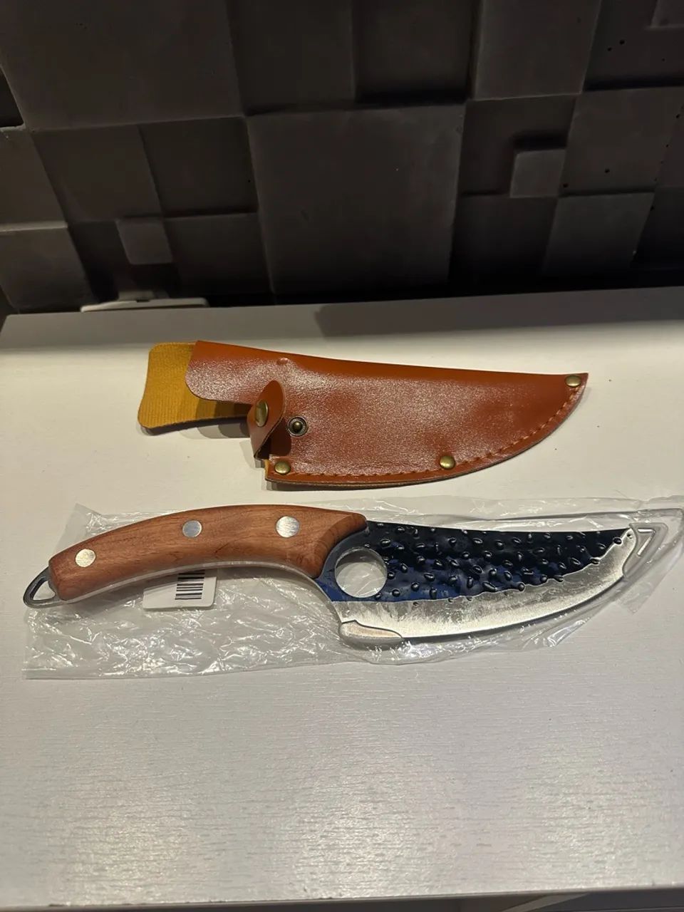 Faca Artesanal para Churrasco Lâmina de aço e com bainha