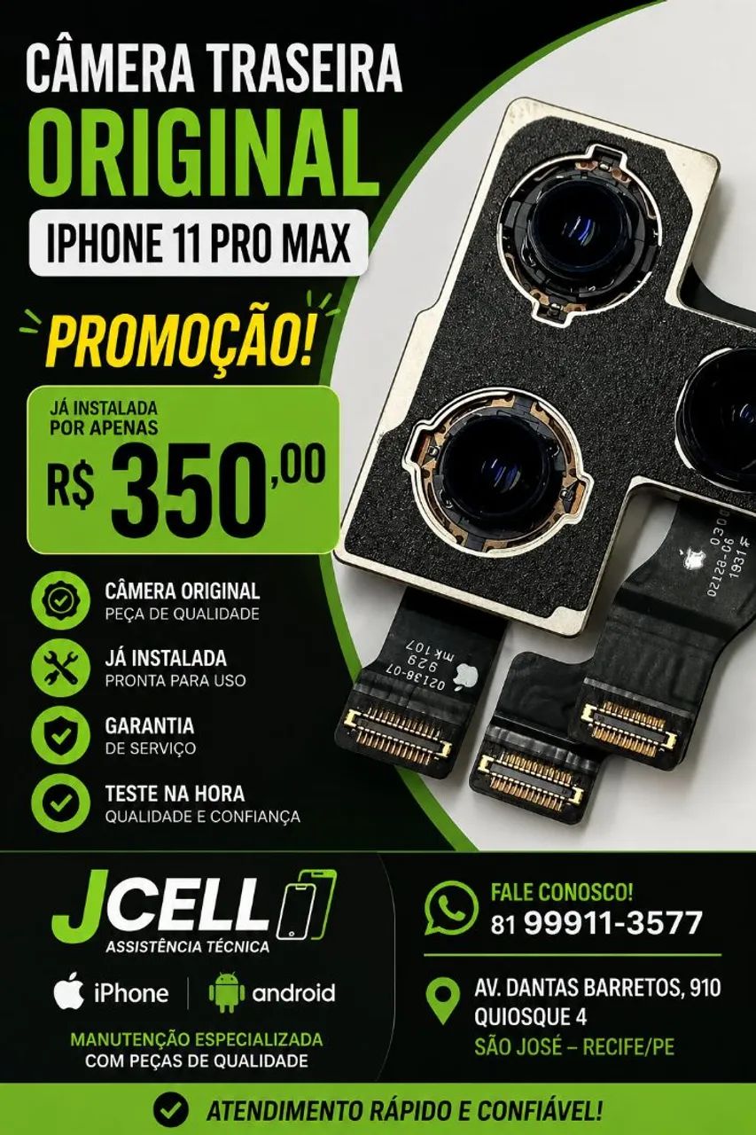 CÂMERA TRASEIRA ORIGINAL IPHONE 11 PRO MAX - PROMOÇÃO!