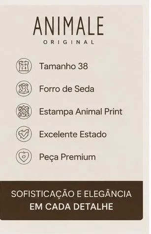Vestido Animale Original 38 Animal Print com Forro  - Foto 5