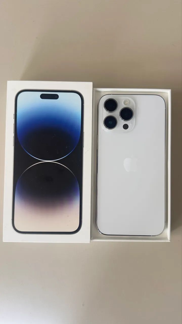 iPhone 14 Pro Max 128GB Silver (Prateado) - Impecável na Caixa
