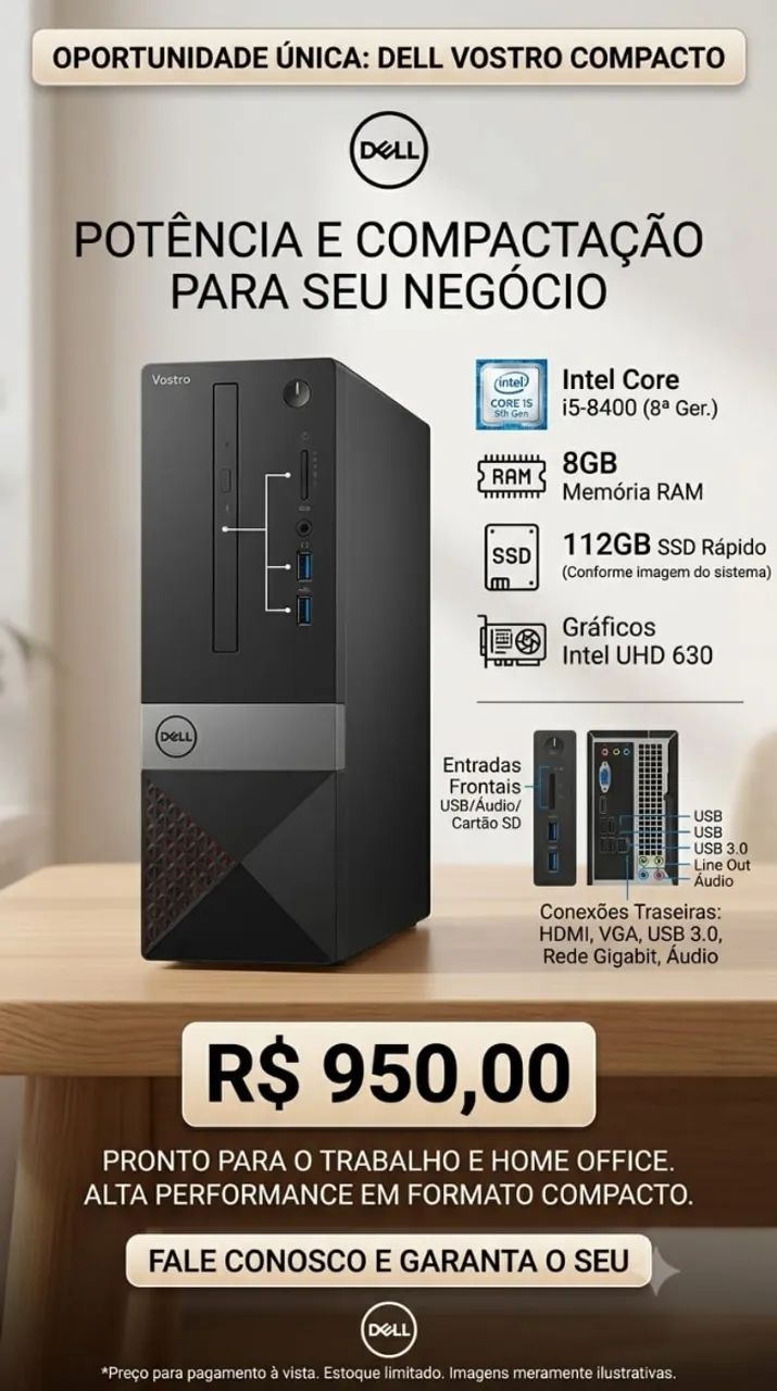 Computador Dell Vostro Compacto i5 8ªGer