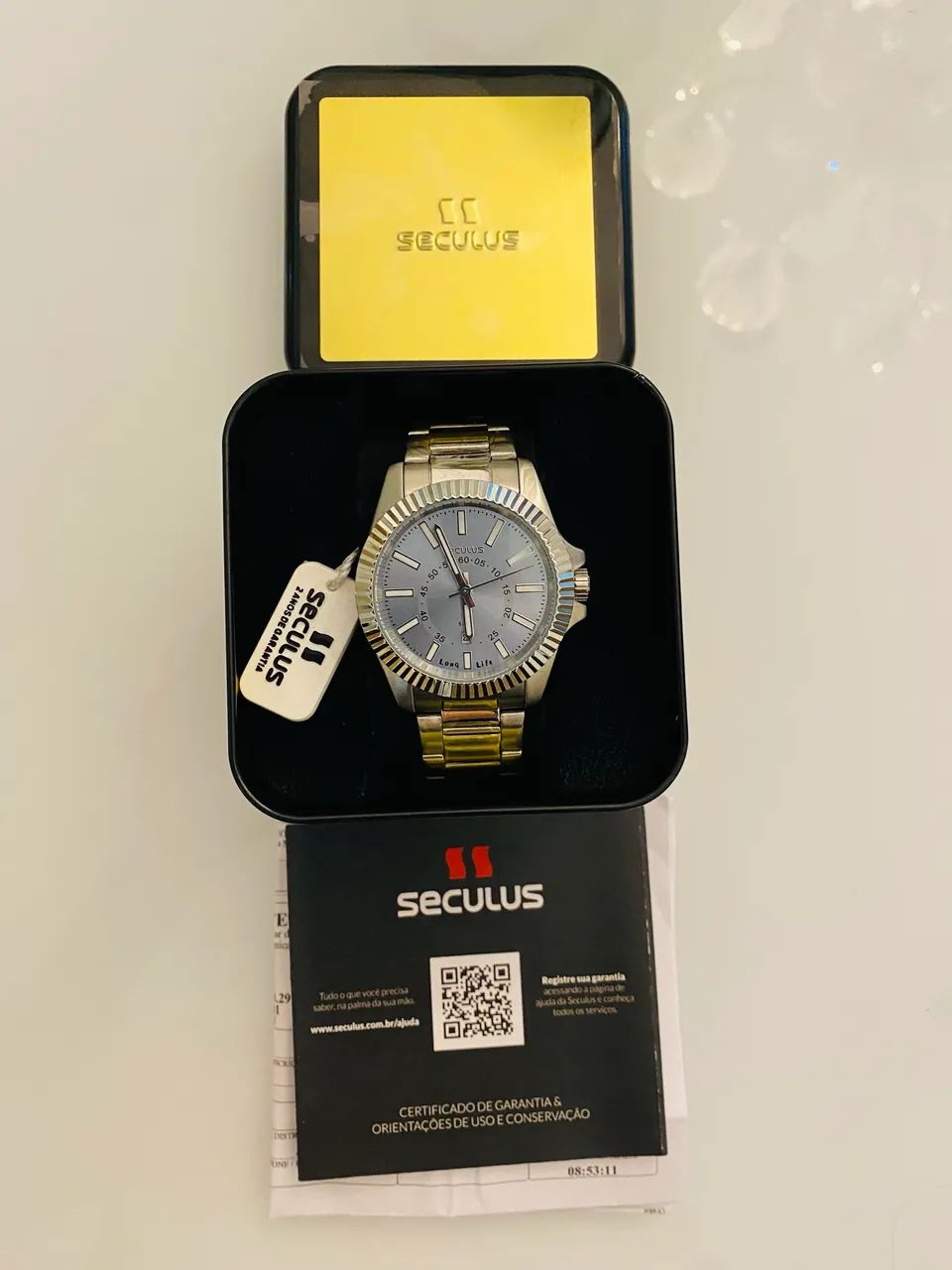 Relogio seculus long Life em aço - original - Foto 4