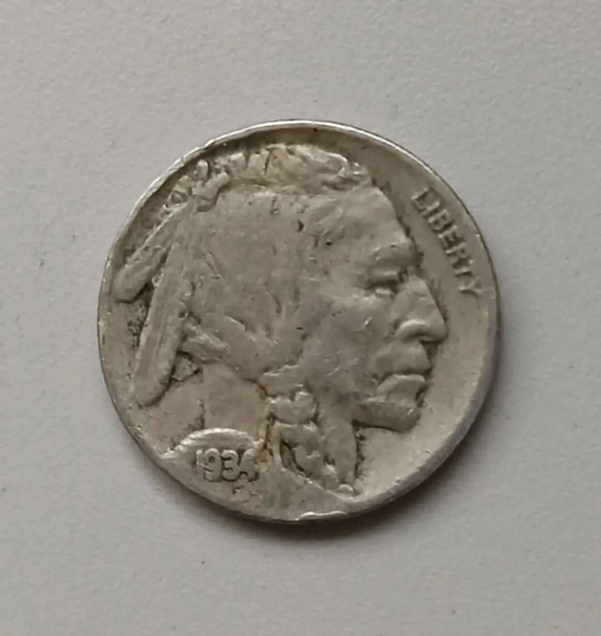 Moeda antiga Buffalo Nickel EUA (1934) - Foto 2