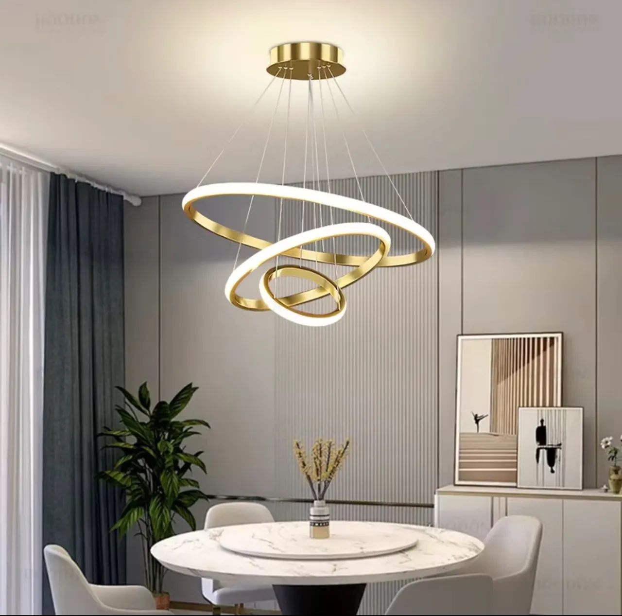Lustre de Luxo Dourado - Foto 4