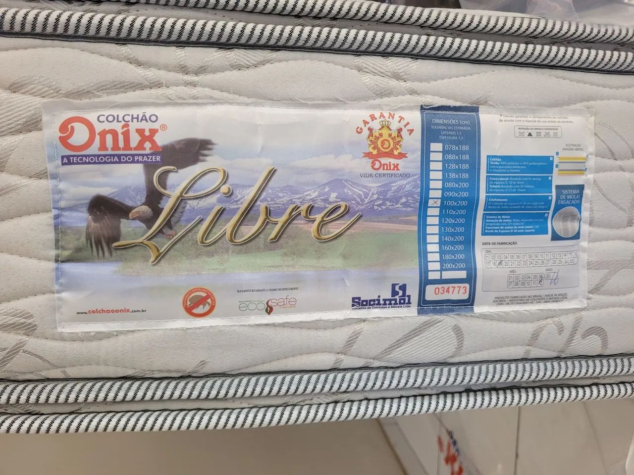 Colchão Onix Libre 2mx1m