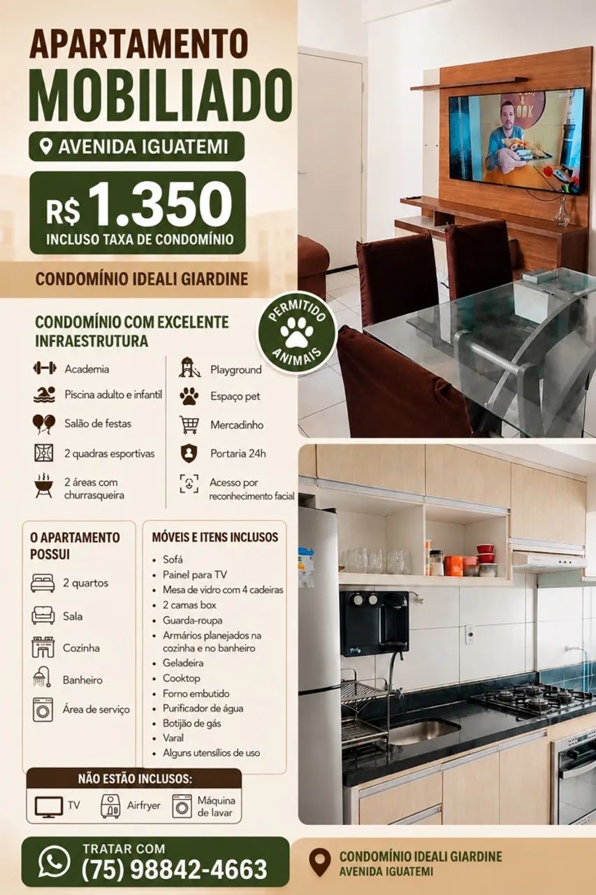 Apartamento mobiliado 