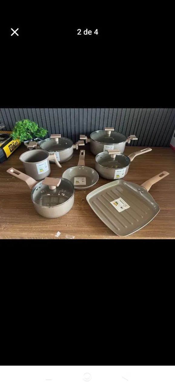 Kit panelas de cerâmica.