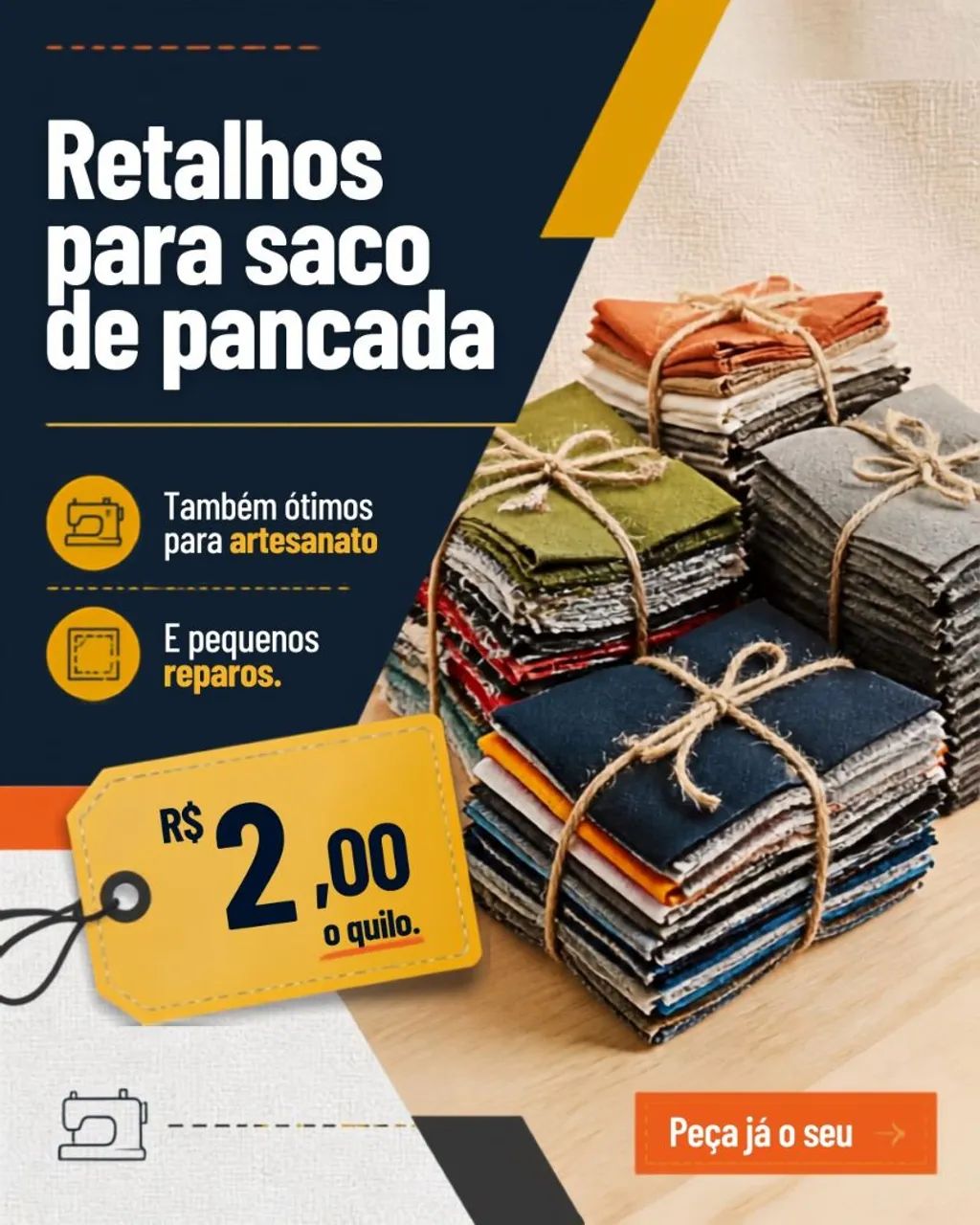 Retalhos de malha e tecido - Foto 2