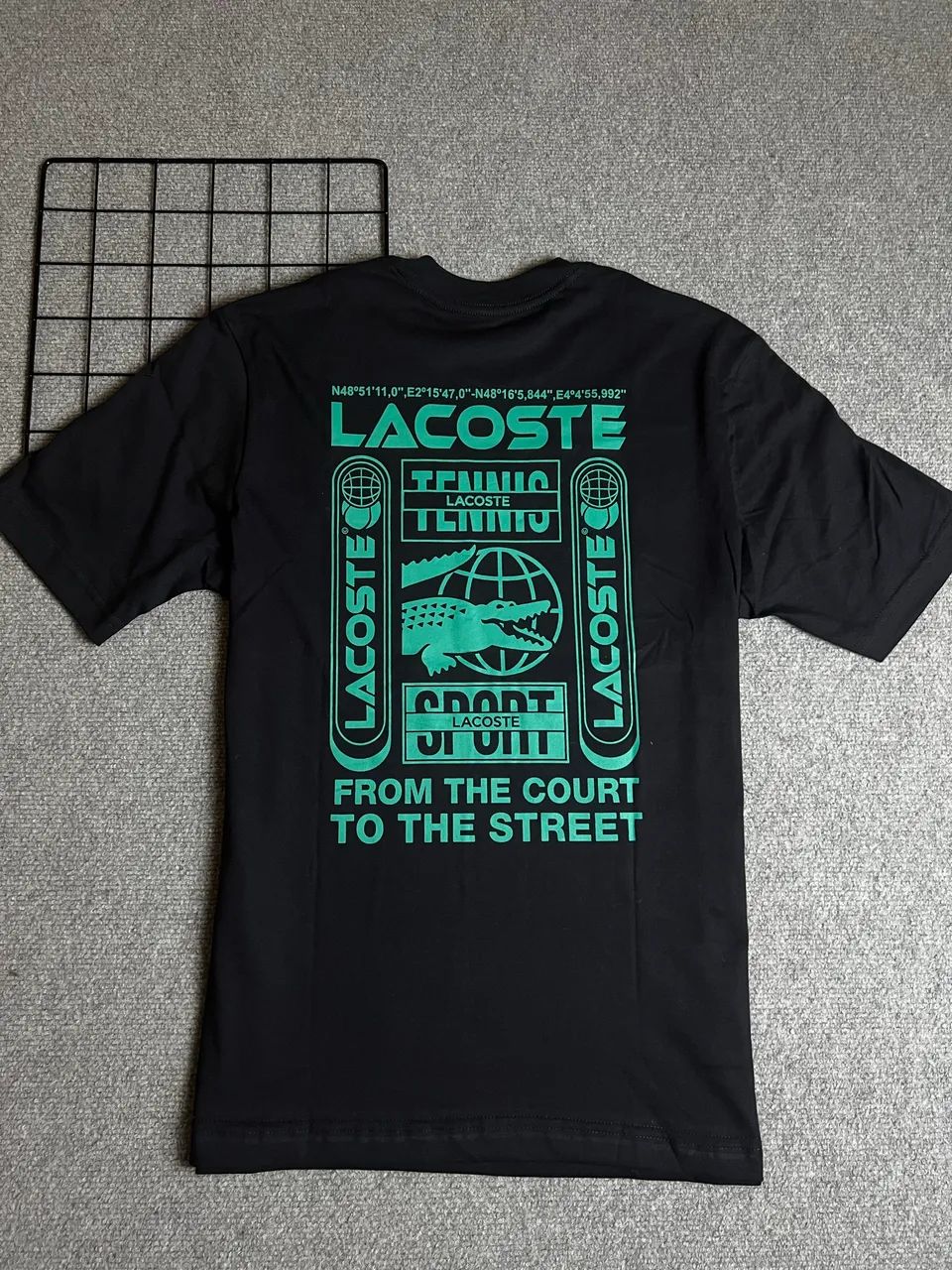 Camiseta Lacoste Sport Preta Estampada Verde - Foto 5