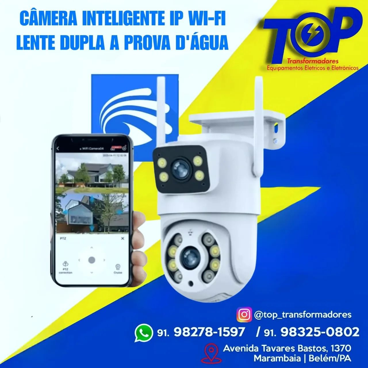 Câmera IP wi-fi speed dome lente dupla