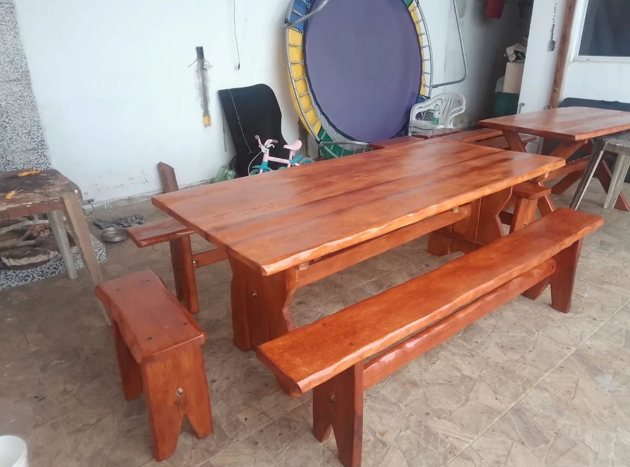Mesas rústicas no precinho! temos elas em 1,5 m, 2m 3 m e fazemos móveis  - Foto 4