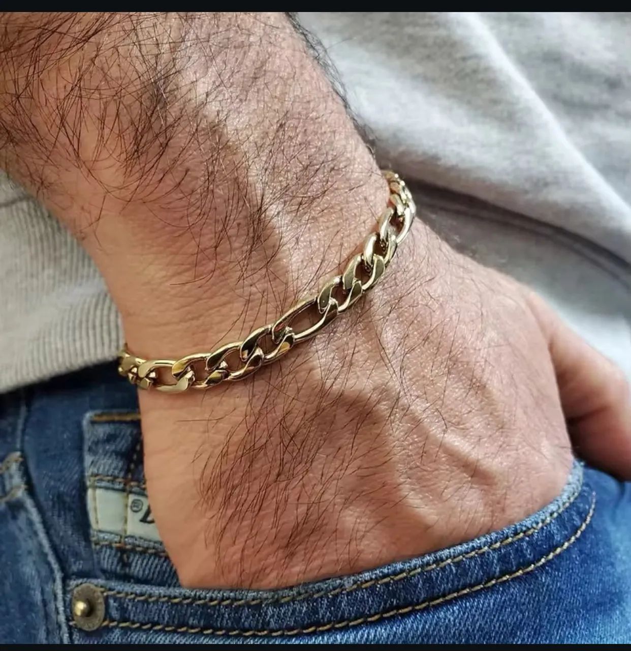 Pulseiras masculinas semi joias aço  - Foto 2