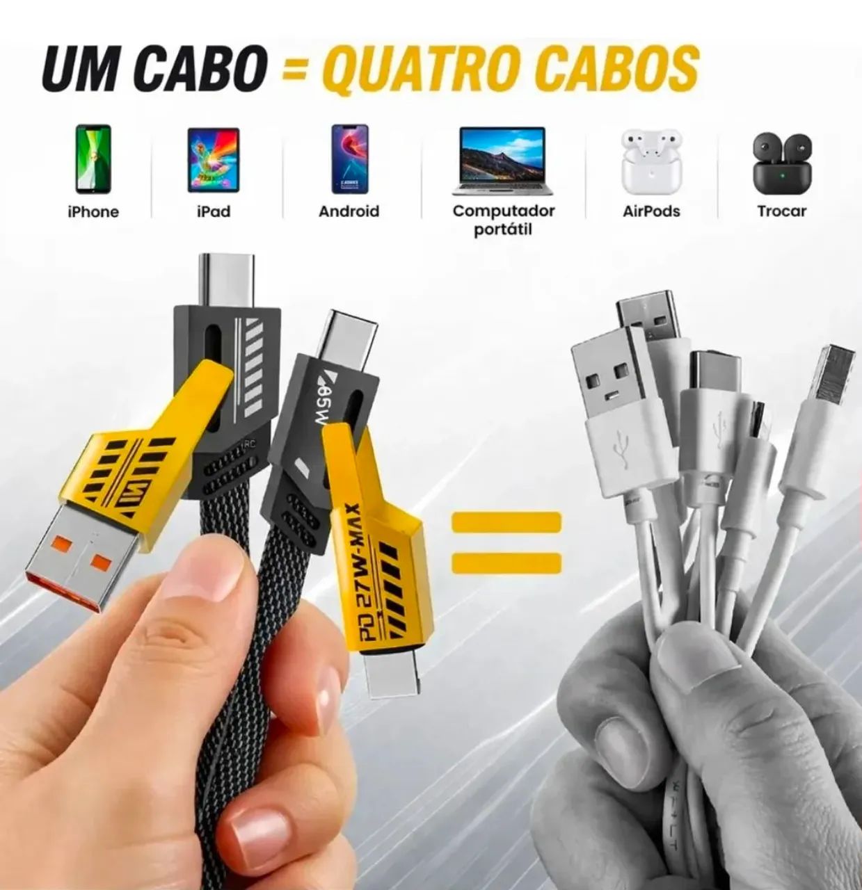 Cabo 4 em 1 TURBO!!! - Foto 3