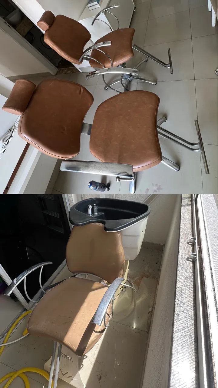 Vendo esse conjunto cadeiras + lavatório salão de beleza 