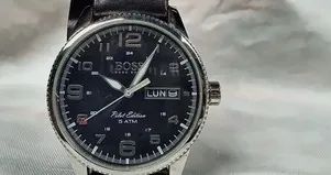 Relógio Hugo Boss Pilot Edition 1513330 Dia-Data 44mm Couro - Foto 4