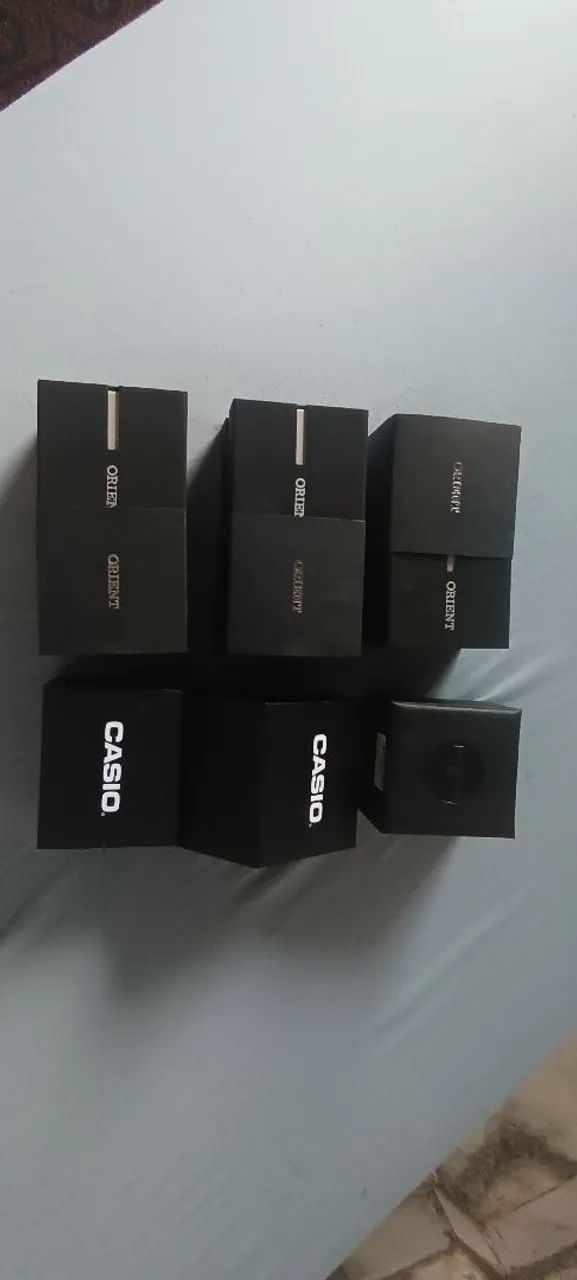 Caixa de relógio originais novas com almofadas, Casio, Technos e Orient  - Foto 2