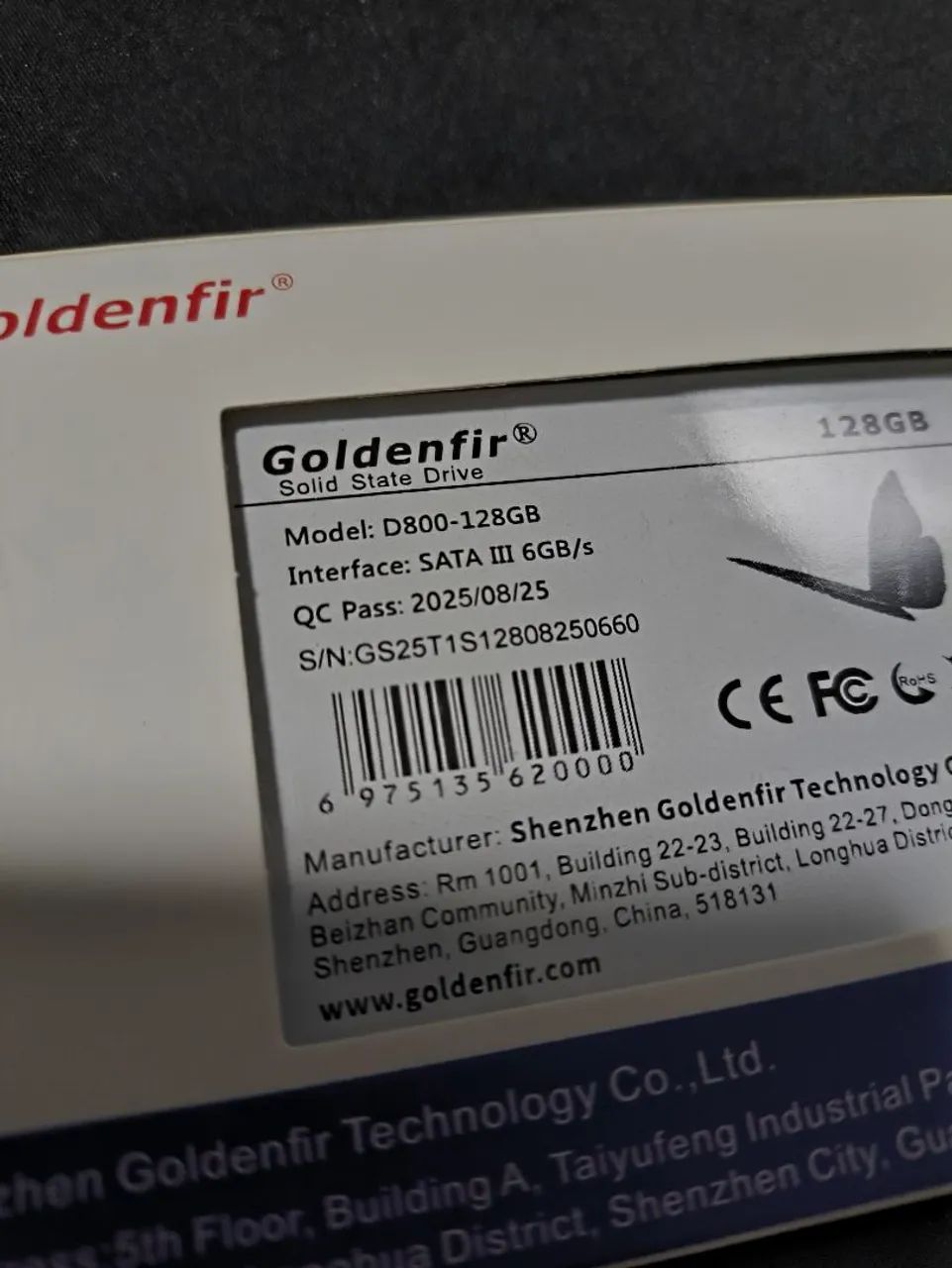 SSD 128gb Sata goldenfir