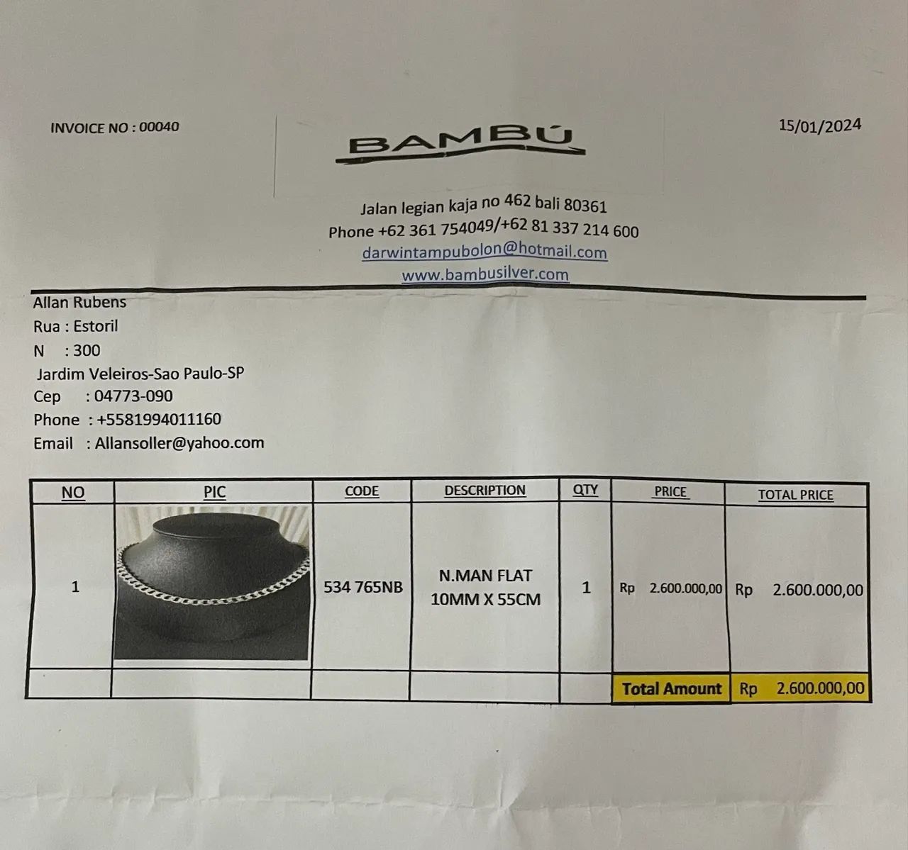 Corrente de prata Indonésia 925 - 90g - Nota fiscal - Foto 3