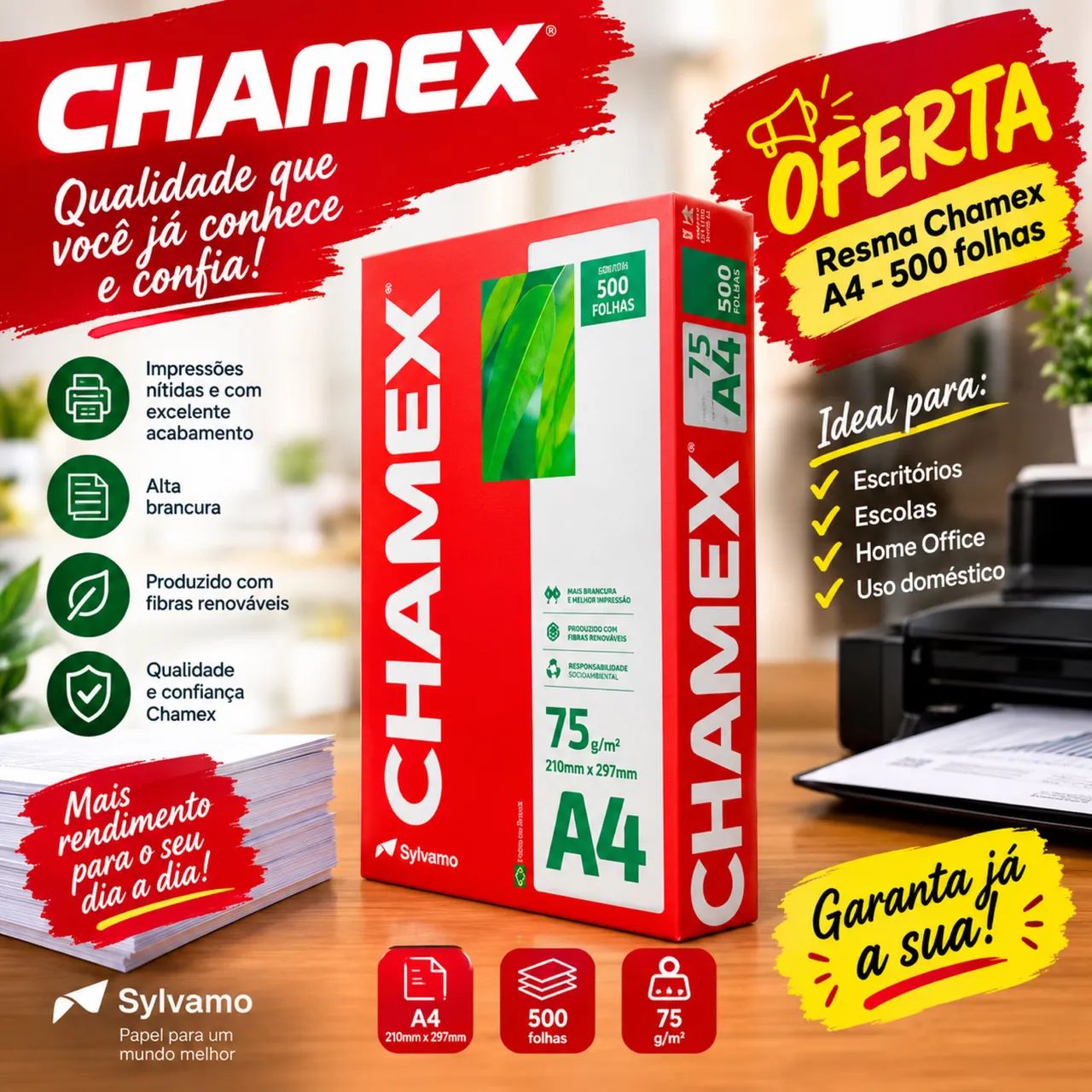 Chamex Resma de 500 Folhas