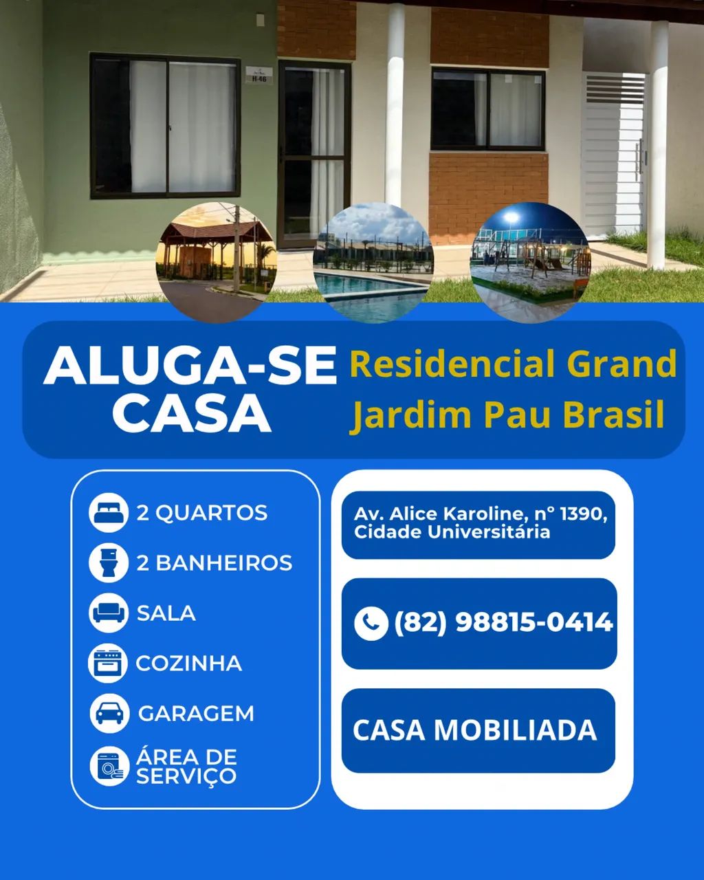 ALUGA-SE casa no Grand Jardim 