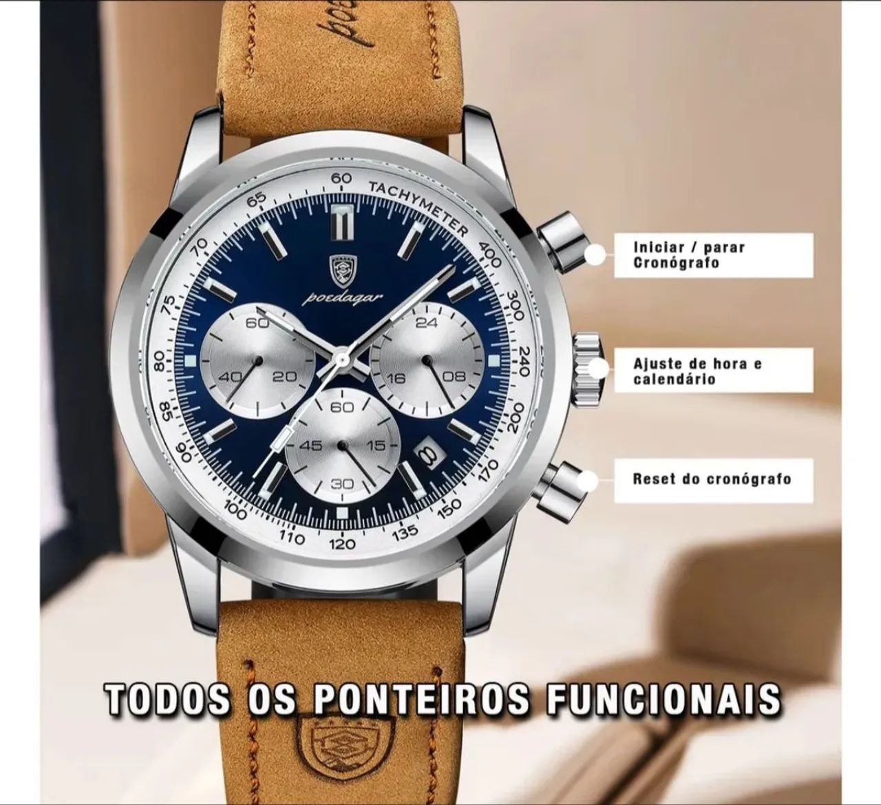 Relógio masculino original de luxo novo  - Foto 3