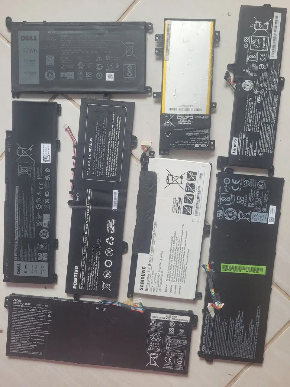 Lote 8 bateria notebook retiradas