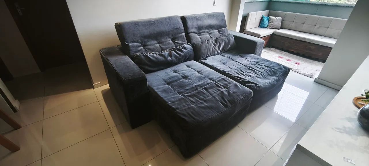 Sofá Retrátil e Reclinável - 2,30m (Cinza) - Foto 4