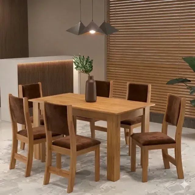 Mesa de Jantar Violeta com Cadeiras Sol Bombom EM ESTOQUE