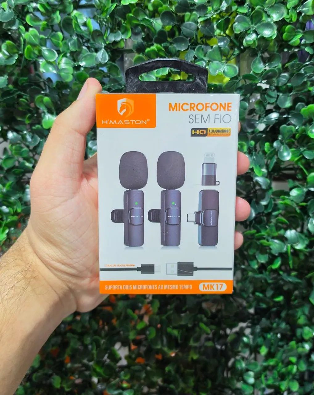 Microfone de Lapela com 2 Microfones (Para Tipo-C & iPhone)