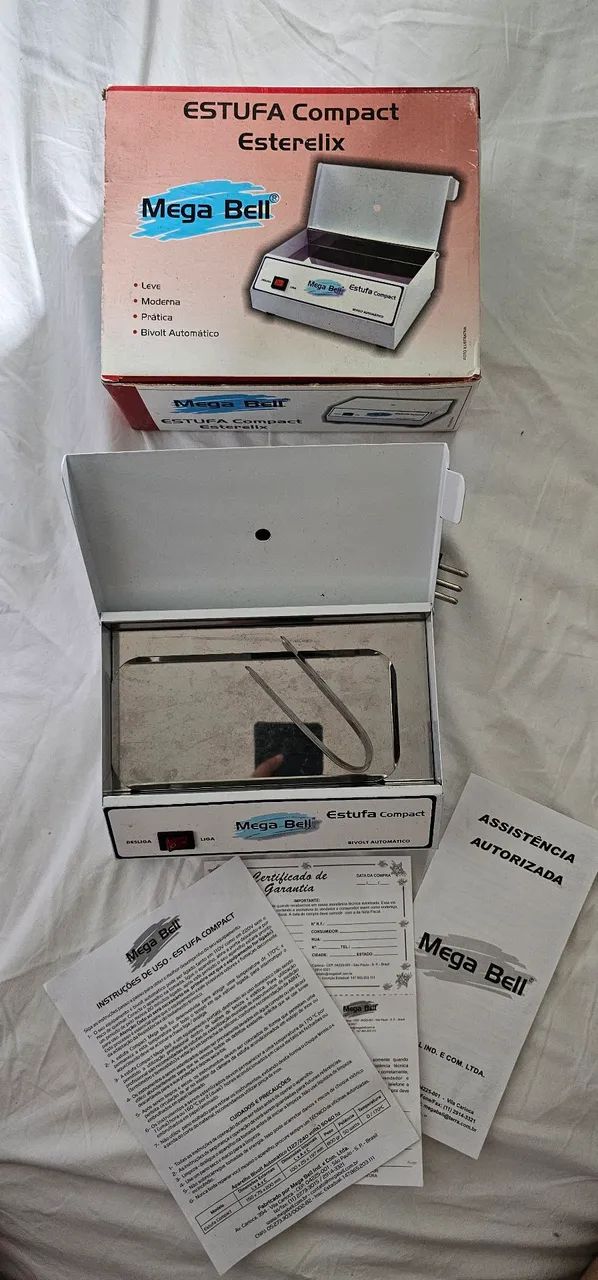 Estufa Esterilizadora Mega Bell Esterelix Compact nova e completa na caixa