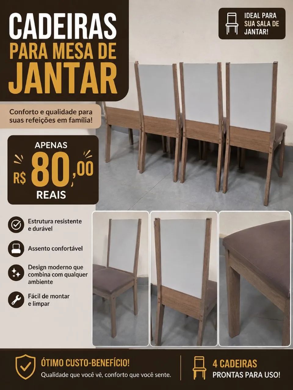 Cadeiras para mesa de jantar