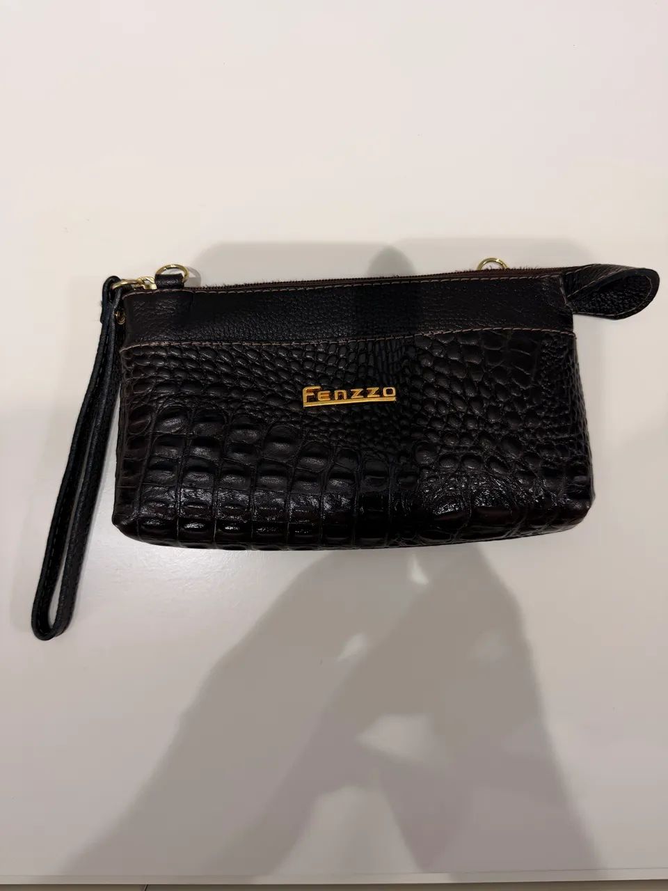 Bolsa Carteira Feminina Fenzzo Marrom com Alça de Mão - Foto 2