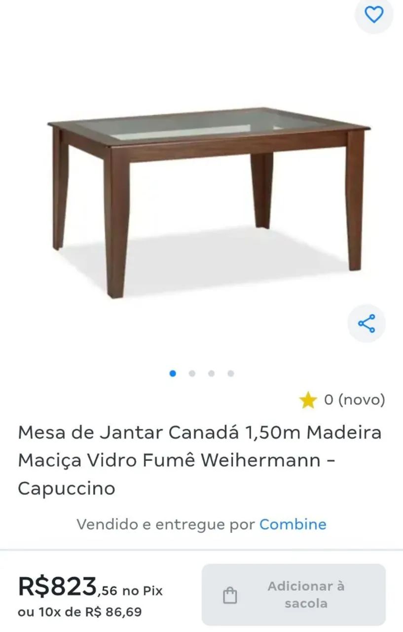 Mesa madeira Canadá maciça 150  - Foto 4