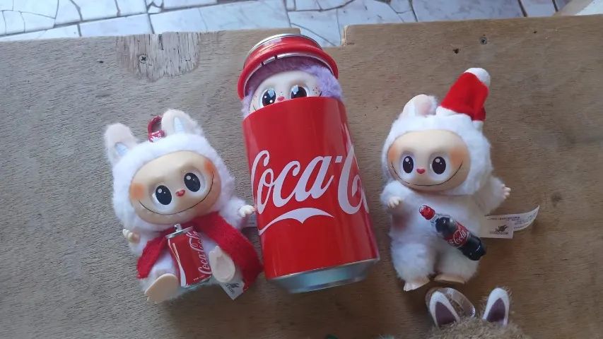 3 bonecos lubabu da coca cola 
