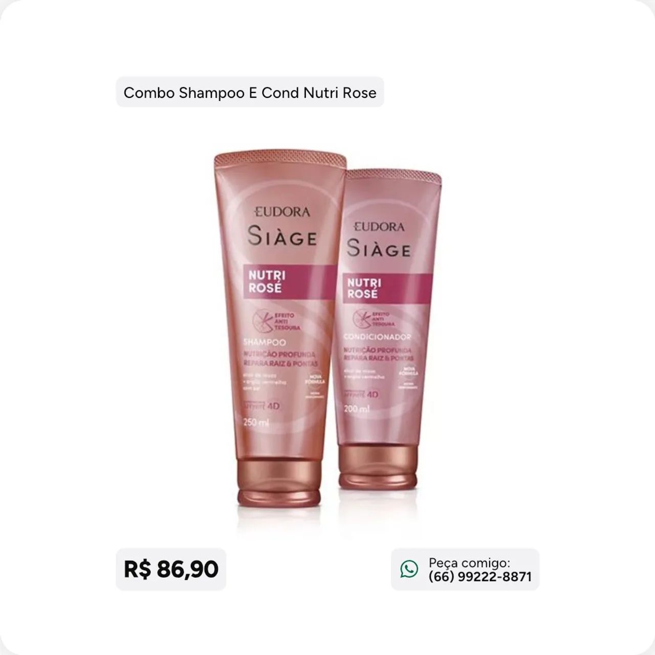 Shampoo e Condicionador Nutri Rose 
