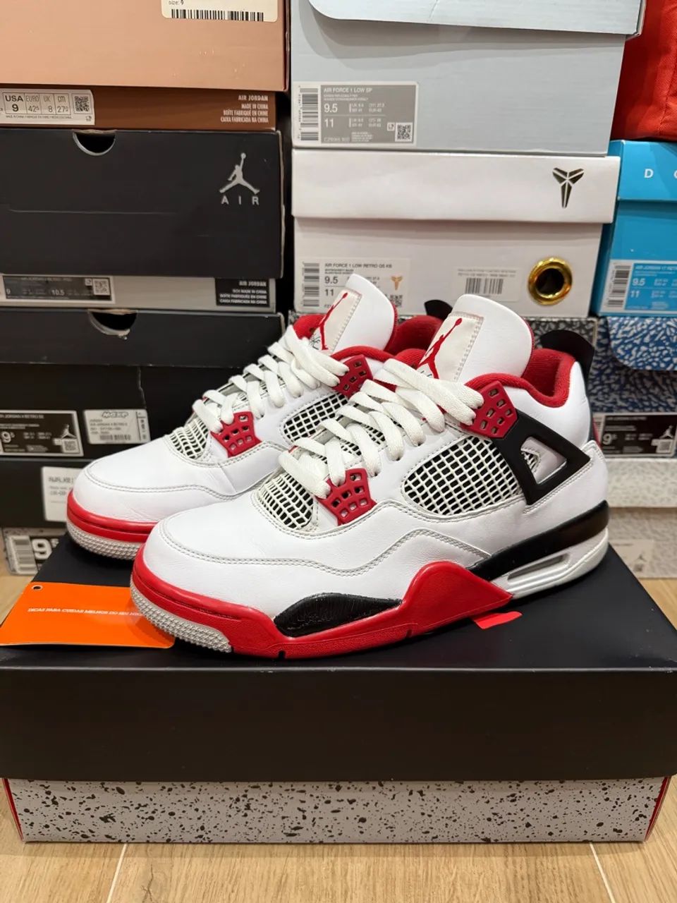 Air Jordan 4 Fire Red ORIGINAL Tamanho 41 caixa e seda 