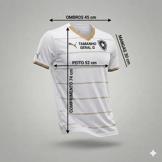 CAMISA PUMA BRANCA E DOURADO COM ESCUDO DO BOTAFOGO - Foto 5