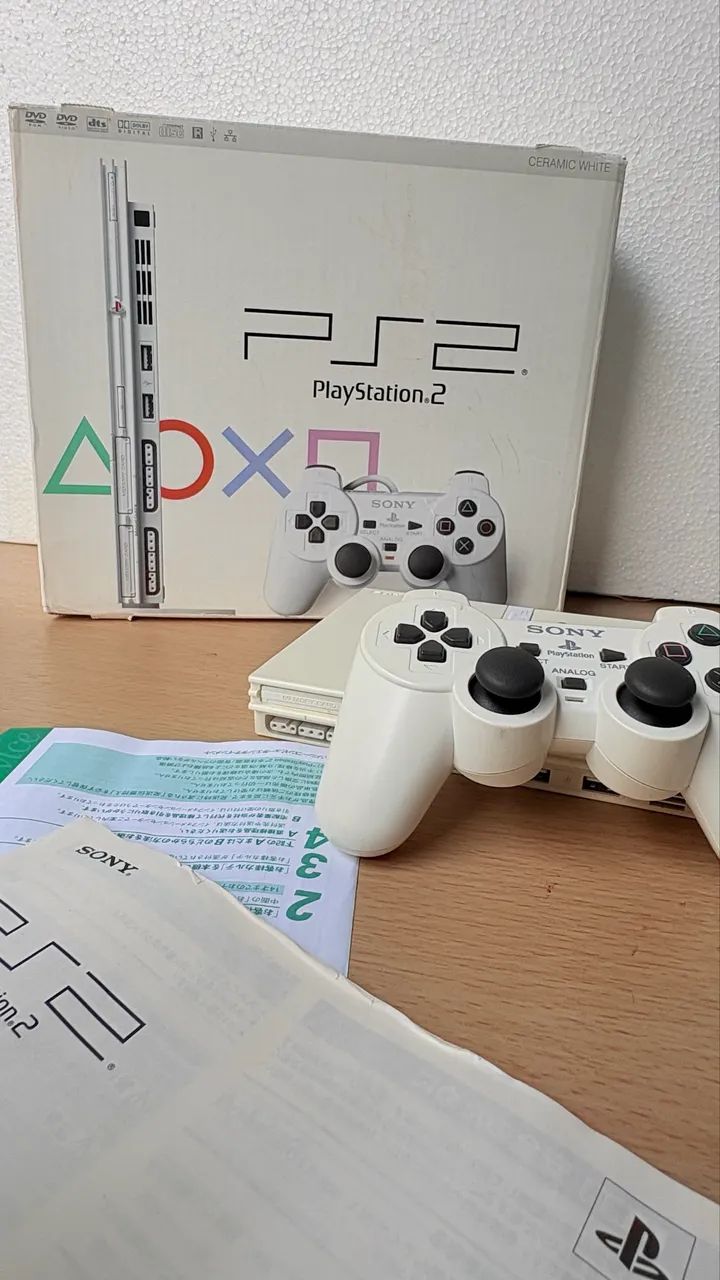 PS2 Slim Ceramic White na caixa completo - Foto 3