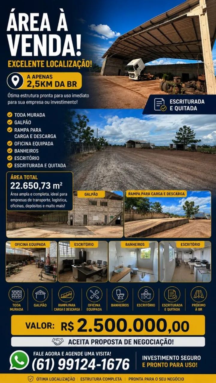 Área industrial no trevo de Luziânia.
