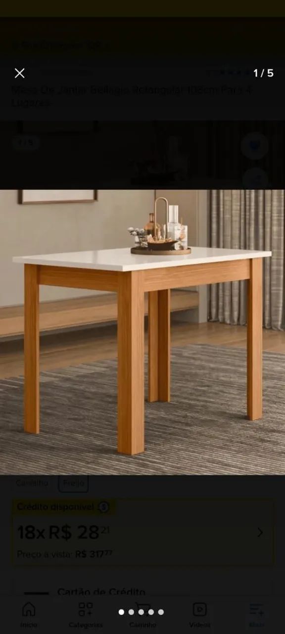 Mesa de madeira off/white - Foto 2