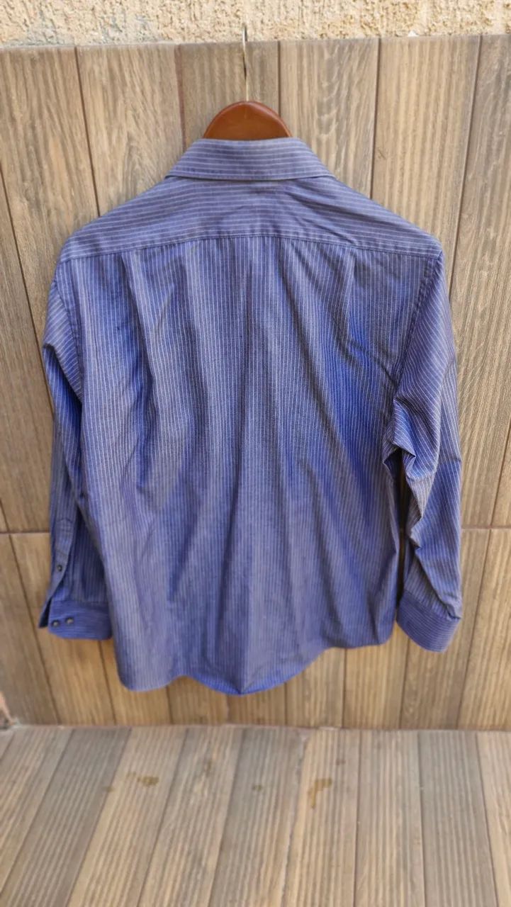 camisa social vanheusen fitted listrada - Foto 3