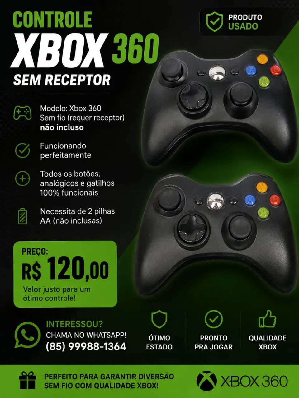 Par de controle Xbox 