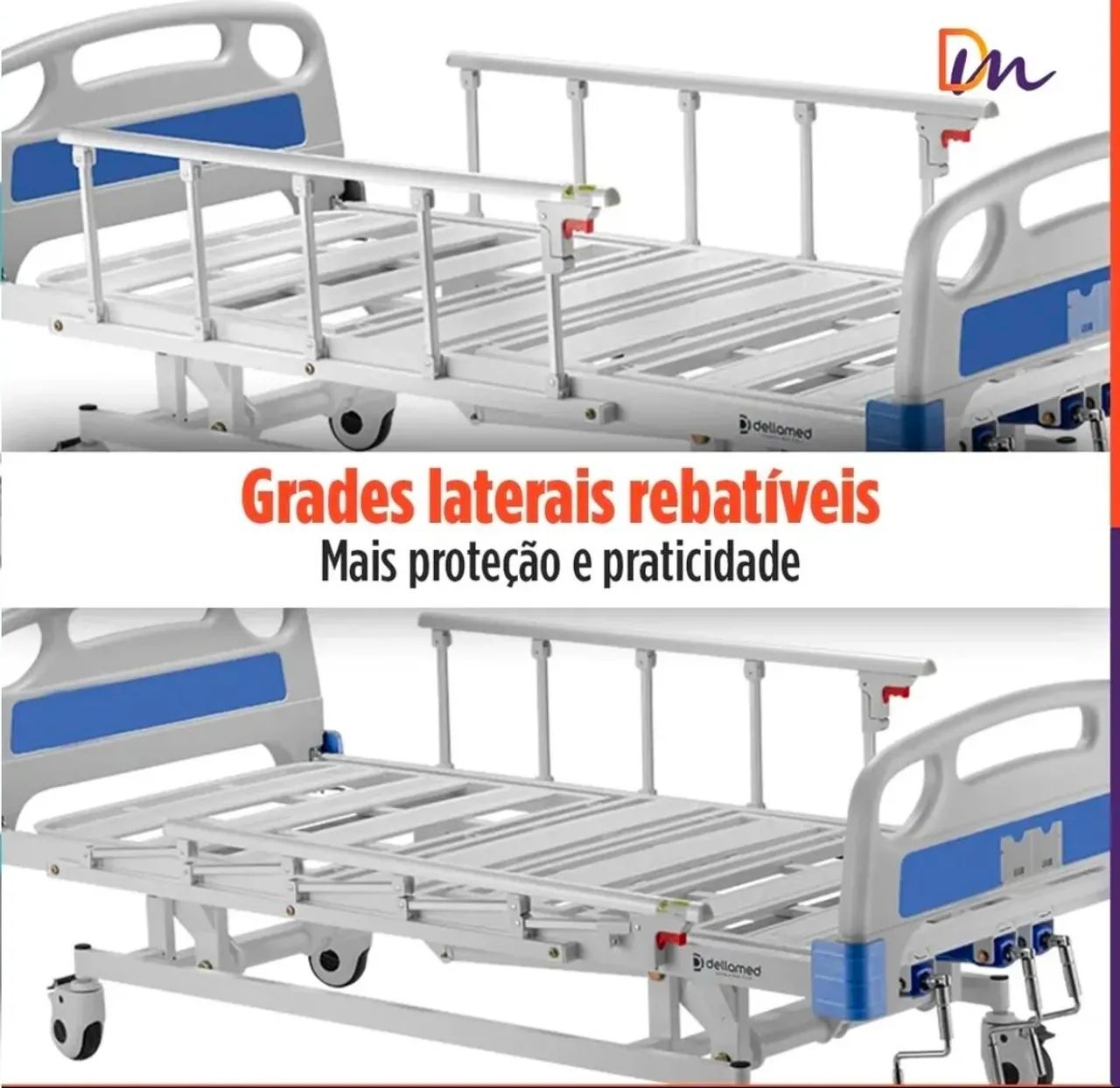 Cama hospitalar 3 movimentos nova - Foto 2