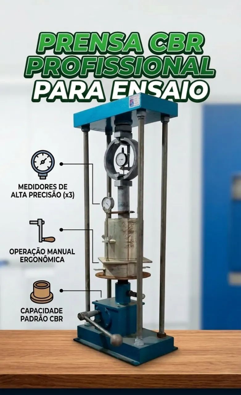 Prensa CBR Profissional - Equipamento de Alta Precisão